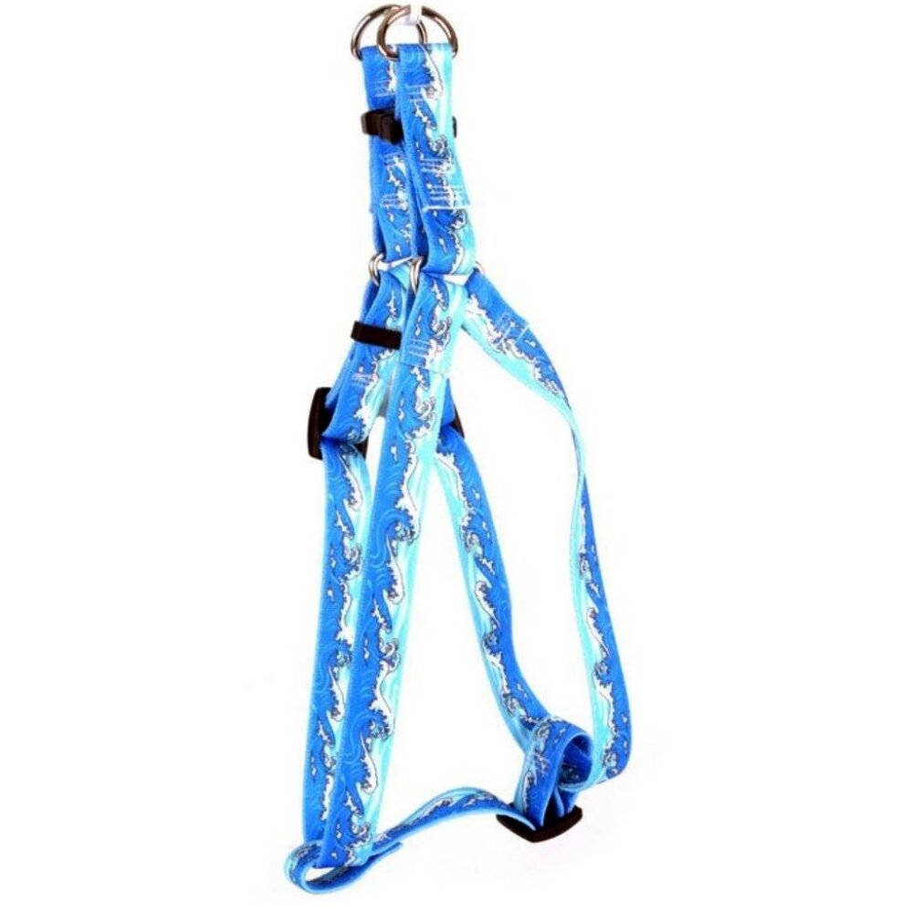 Size Large Blue Mystic Waves Dog Harness Japanese Ocean Style